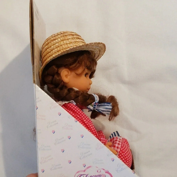 Americana Vintage Doll Red Gingham Picnic Little Girl Hard to Find - Picture 4 of 6